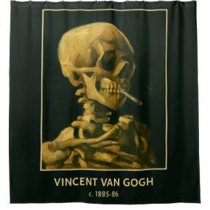 Rideaux De Douche Crâne Vintage Fumeur – Unique Inspiré de Van Gogh 
