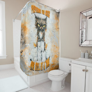 Rideaux De Douche Cranky Cat Hoarding Pour Une Crise