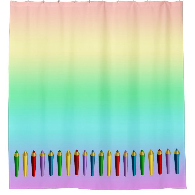 Rideaux De Douche Crayons de couleur (Devant)