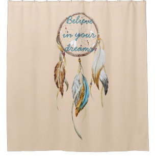 Rideaux De Douche Crème Brown Turquoise Dream Catcher