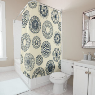 Rideaux De Douche crème spot mandala cirque