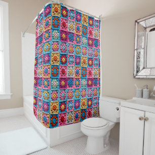 Rideaux De Douche Crochet de Carré vintage Granny