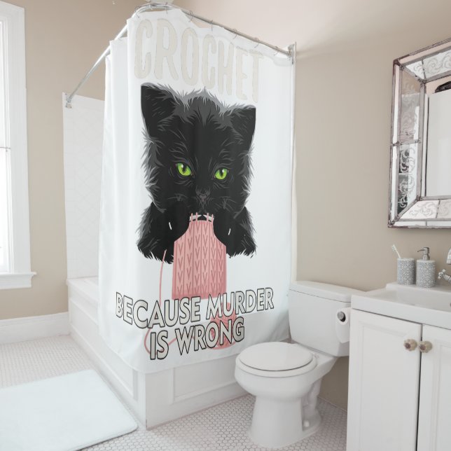 Rideaux De Douche Crochet parce que le meurtre est mauvais Amoureux  (En situation)