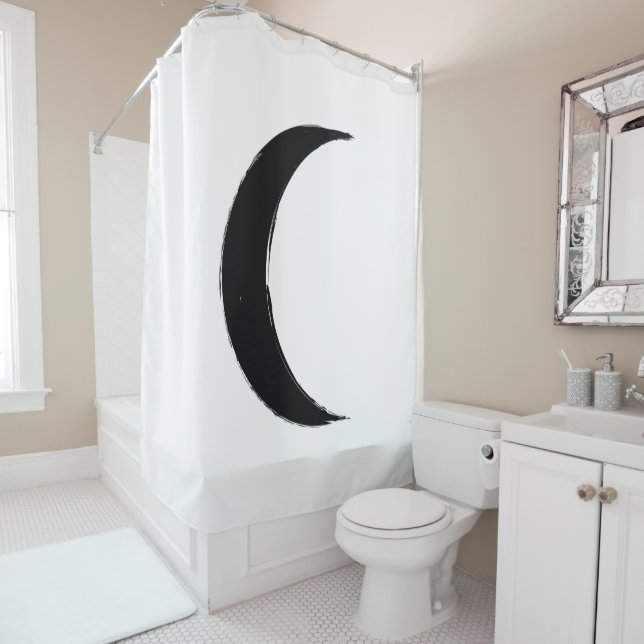 Rideaux De Douche Croissant Noir Magie Décroissante Astrologie de la (En situation)
