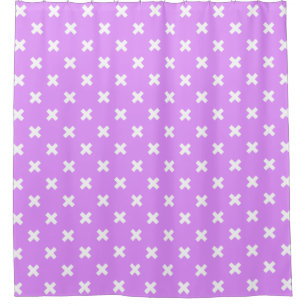 Rideaux De Douche Croix blanches sur lilas