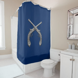 Rideaux De Douche Croix de pistolets marine