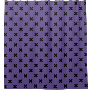 Rideaux De Douche Croix noire sur ultra violet