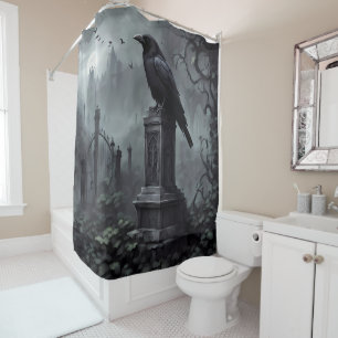 Rideaux De Douche Crow gothique Moody foncé - Décor De Salle De Bain