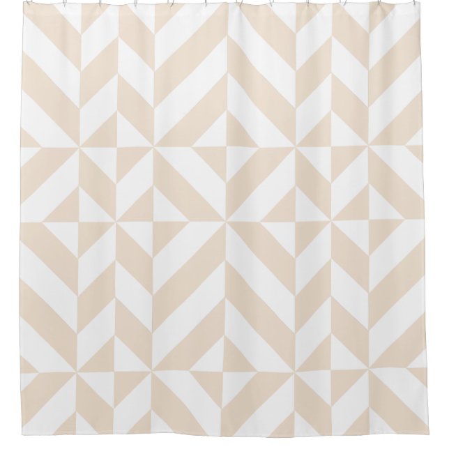 Rideaux De Douche Cube Déco géométrique beige clair (Devant)