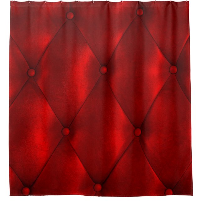 Rideaux De Douche Cuir De Luxe : Élégance Texture Boutonnée. (Devant)