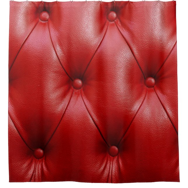 Rideaux De Douche Cuir rouge : Motif d'élévation. (Devant)