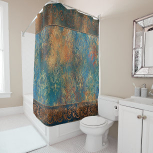Rideaux De Douche Cuivre Patine Turquoise Clair