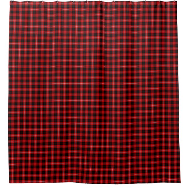 Rideaux De Douche Cunningham Tartan rouge noir (Devant)