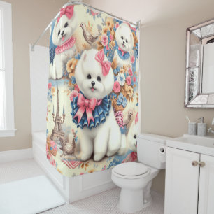 Rideaux De Douche Cute Bichon Frisé