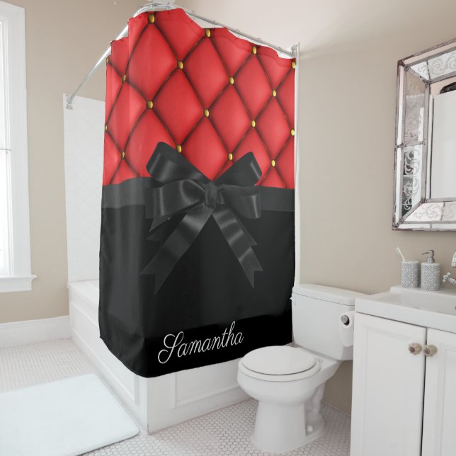 Rideaux De Douche Cute black Bow (En situation)