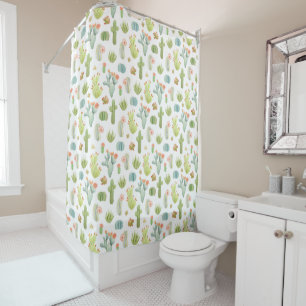 Rideaux De Douche Cute Cactus Motif debout