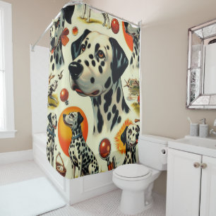 Rideaux De Douche Cute Dalmatien sans joint