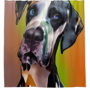 Rideaux De Douche Cute Harlequin Great Dane