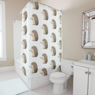 Rideaux De Douche Cute Hérisson en crème Brown