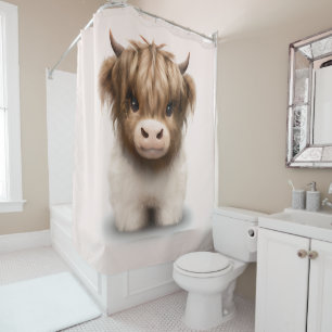 Rideaux De Douche Cute Highlands Scottish Cow