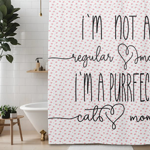 Rideaux De Douche Cute I`m purrffect chat maman typographie