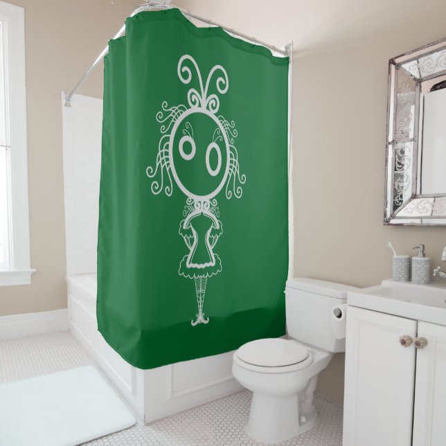Rideaux De Douche Cute Kawaii Cartoon Girl (En situation)