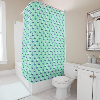 Rideaux De Douche Cute Kids Motif bateau à voile Sea Green