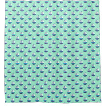 Cute Kids Motif bateau à voile Sea Green