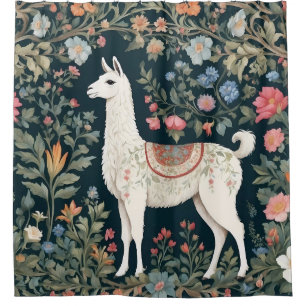 Rideaux De Douche Cute Llama Élégant Floral
