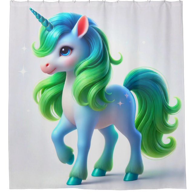 Rideaux De Douche Cute Unicorn (Devant)