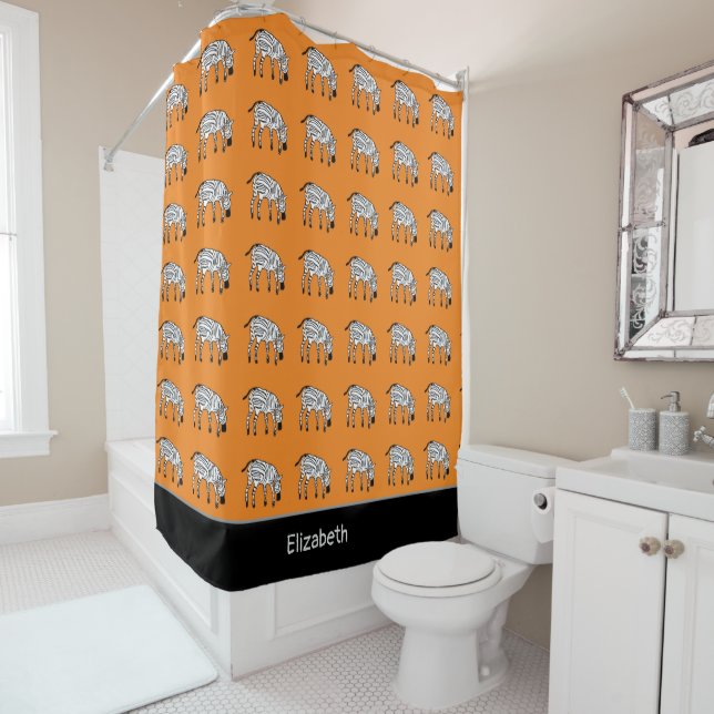 Rideaux De Douche Cute Zebras Motif (En situation)