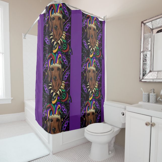 Rideaux De Douche Dachshund (En situation)