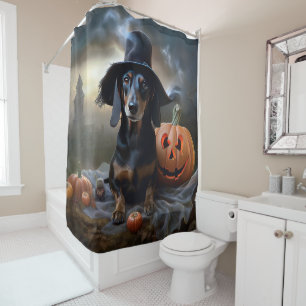 Rideaux De Douche Dachshund Halloween effroi