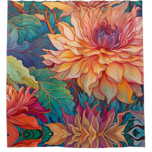 Rideaux De Douche Dahlia Tapisserie florale