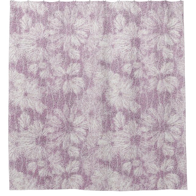 Rideaux De Douche Daisy Brisée Texturée en Relief Douce Lilas (Devant)