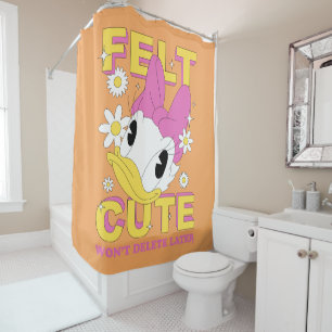 Rideaux De Douche Daisy Duck "Mignonne" Graphisme Floral Rétro
