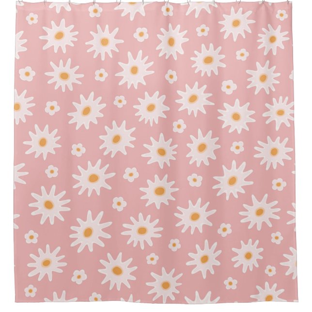 Rideaux De Douche Daisy flowers seamless pattern. Floral backgrounda (Devant)