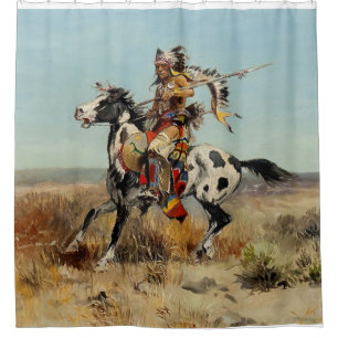 Rideaux De Douche "Dakota Chief" Art occidental de Charles M Russell
