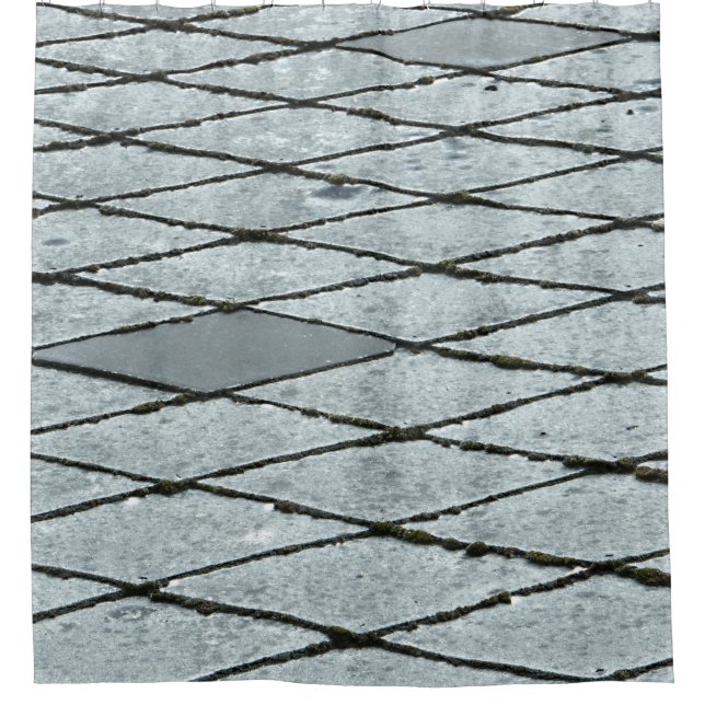Rideaux De Douche Dallage gris en béton (Devant)
