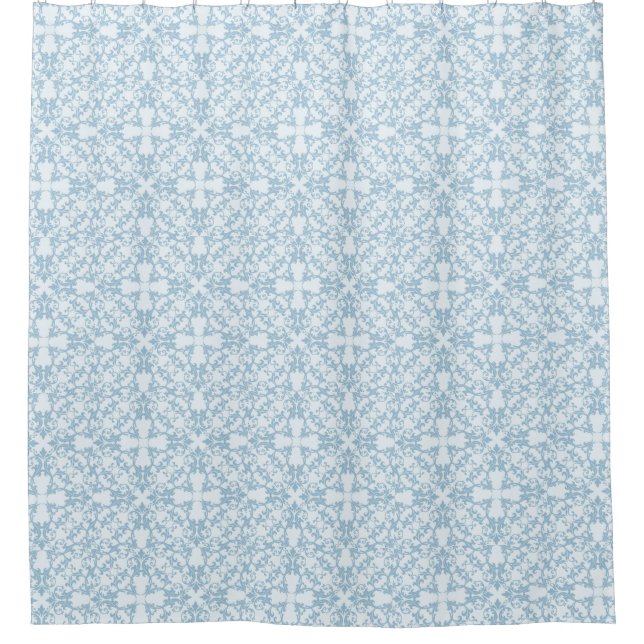 Rideaux De Douche Damassé bleu-clair (Devant)