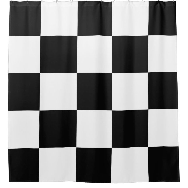 Rideaux De Douche Damier noir et blanc (Devant)