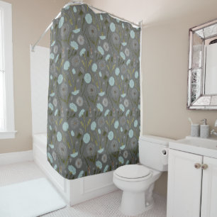 Rideaux De Douche Dandelion Fleurs gris bleu
