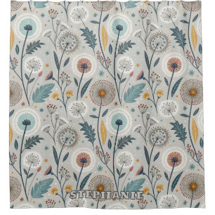 Rideaux De Douche Dandelion Whimsical & Floral Folal Art sans coutur