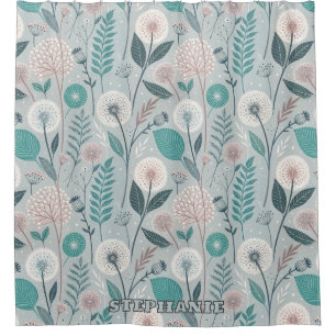 Rideaux De Douche Dandelion Whimsical & Floral Folk Art Seamless (2)