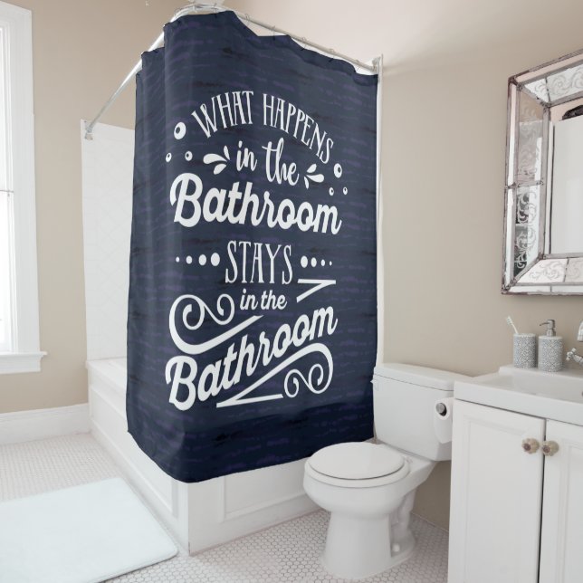 Rideaux De Douche Dans la salle de bain moderne masculine Sassy bleu (En situation)