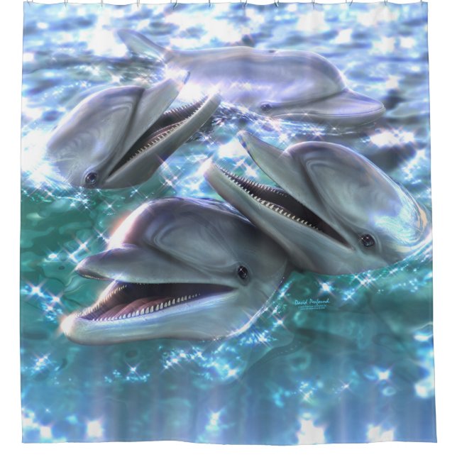 Rideaux De Douche Dauphins heureux (Devant)