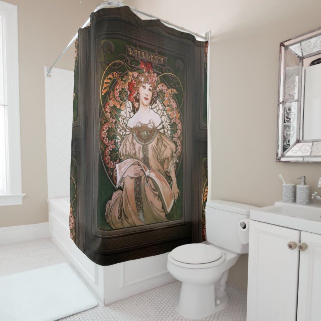 Rideaux De Douche Daydream c1896 par Alphonse Mucha (En situation)