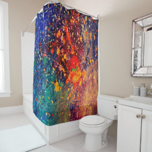 Rideaux De Douche Déchirure psychédélique   Arc-en-ciel coloré A