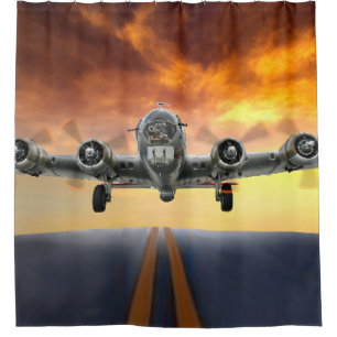 RIDEAUX DE DOUCHE DÉCOLLAGE DE LA FORTERESSE VOLANTE B-17