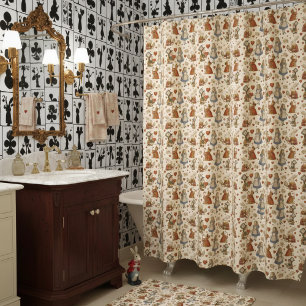 Rideaux De Douche Décoration de salle de bain fantaisiste vintage Al